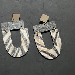 Audra Style Geometric Zebra Print Earrings